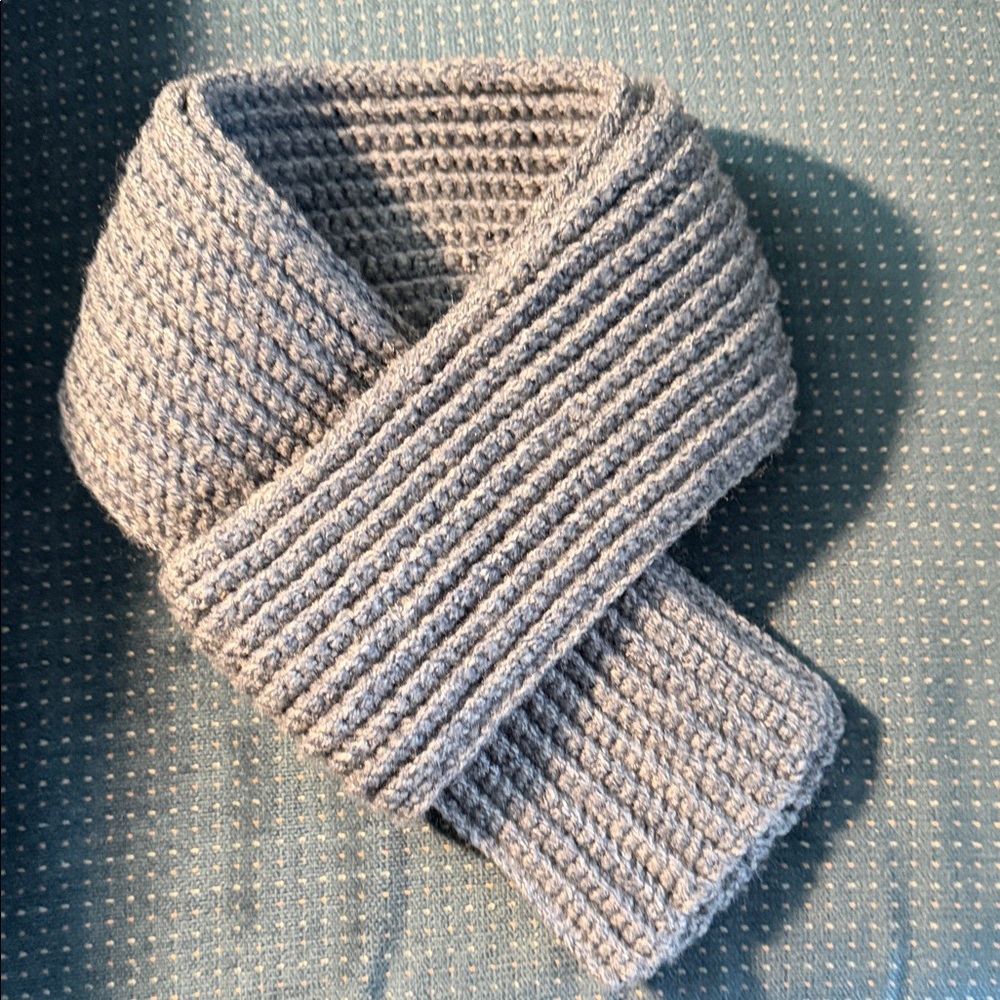 Gray Knit Scarf for Men